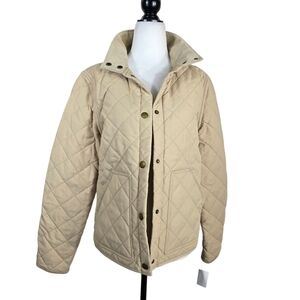 Lauren Ralph Lauren Quilted Beige Utility/chore snap buttons Jacket
